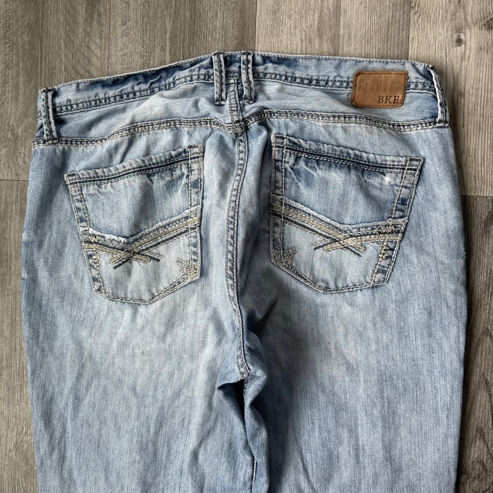 BKE Derek Light Blue Faded Bootcut Jeans Men's 38R